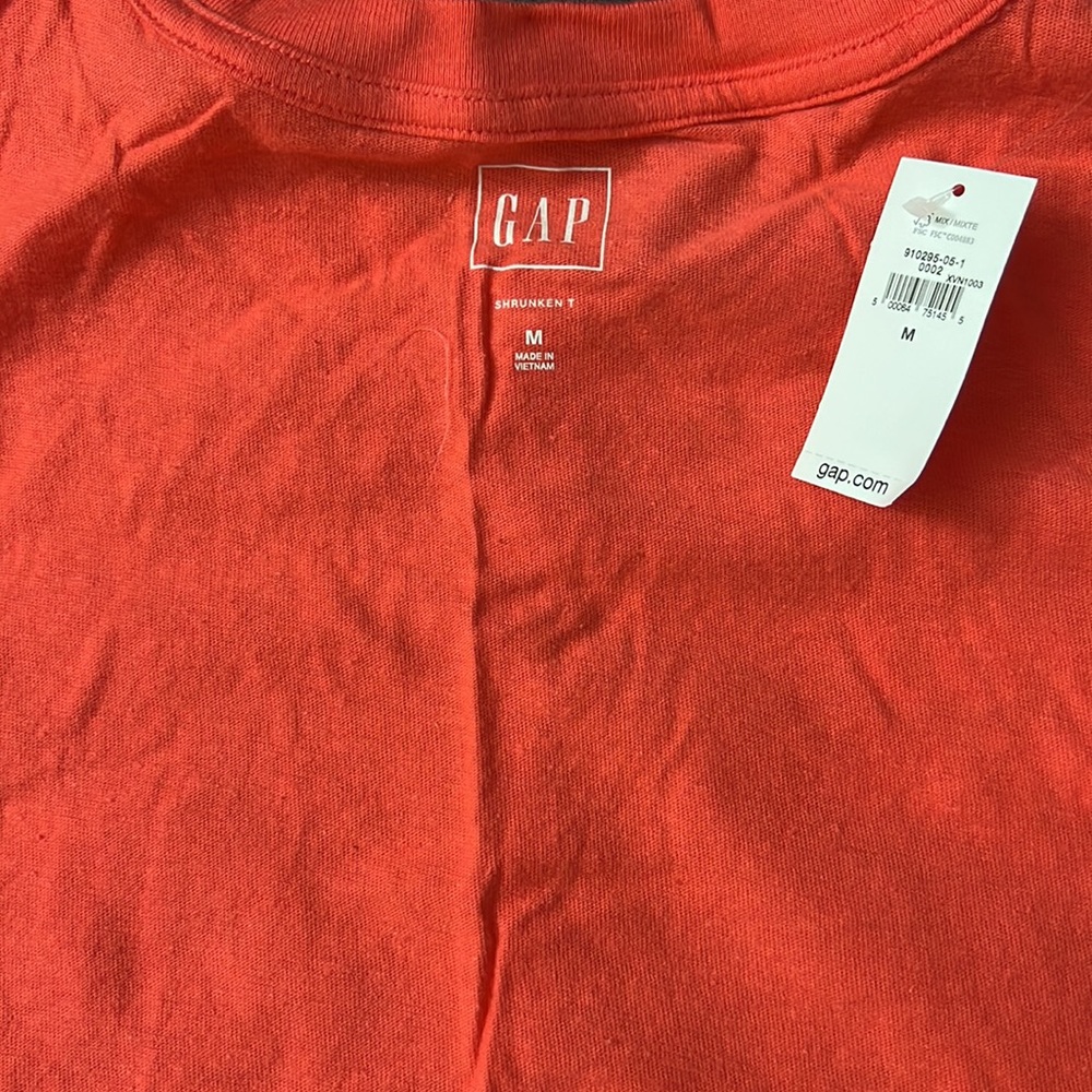 GAP Rose Bush Pink Cropped Graphic Tee - Size: M - Picture 5 of 6